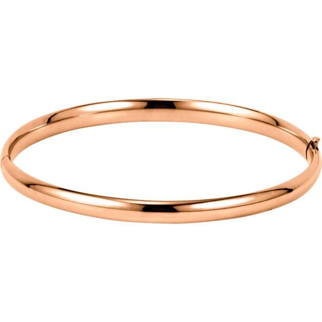 14K Gold Hinged Bangle Bracelet 4.75mm