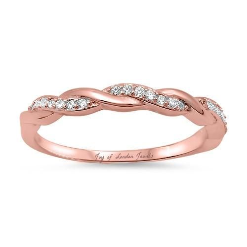 14K Rose Gold .98TCW Russian Lab Diamond Wedding Band Ring