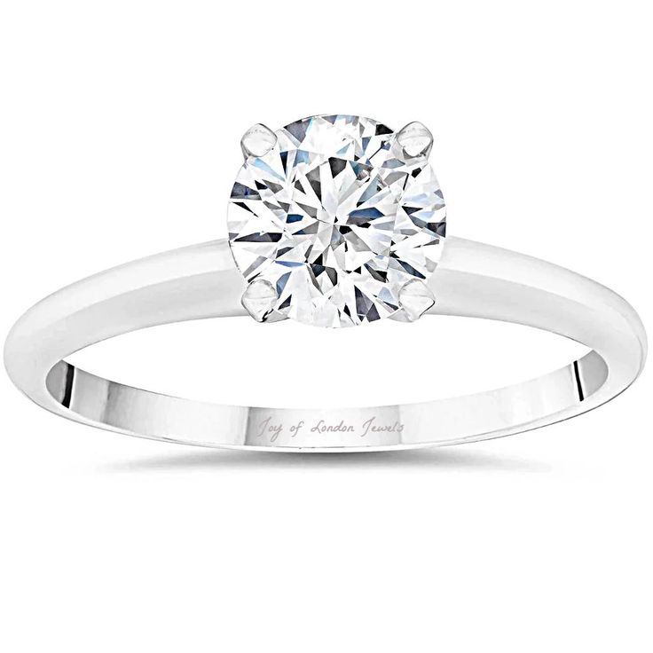 14K White Gold Ethically Mined Ekati 1CT Round Cut Diamond Bridal Set