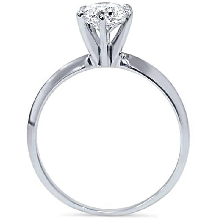 14K White Gold Ethically Mined Ekati 1CT Round Cut Diamond Engagement Ring
