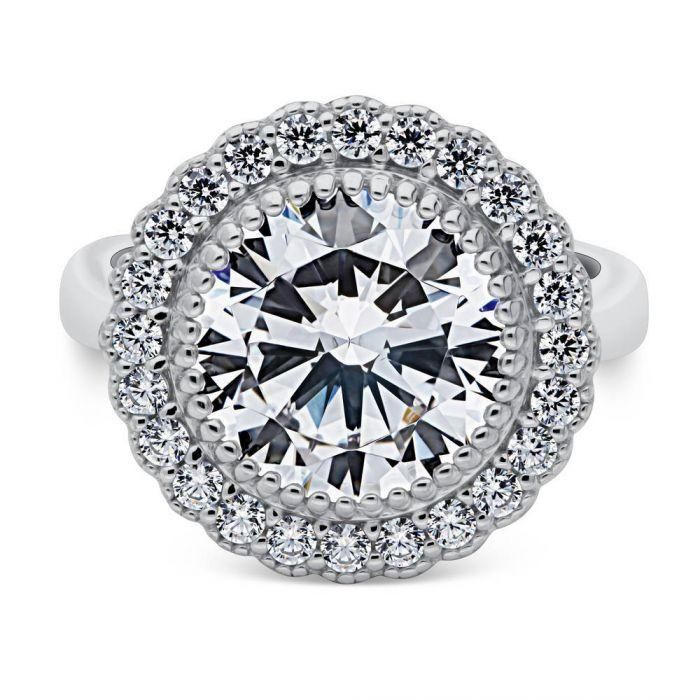 4.9CT Round Cut Russian Lab Diamond Bridal Set Wedding Band Ring
