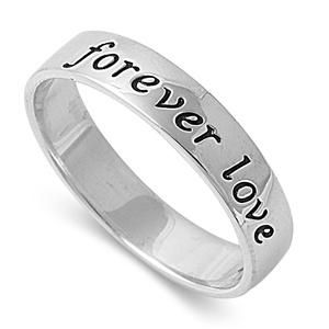 A 5mm 925 Sterling Silver Platinum Forever Love Wedding Band