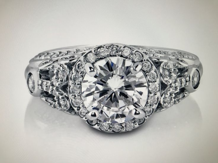 A Flawless Art Deco 1.1CT Round Cut Russian Lab Diamond Ring