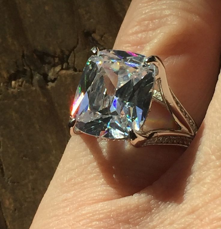 A Perfect 4.6CT Antique Brilliant Cut Russian Lab Diamond Engagement Ring - Spli...