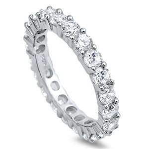 A Perfect 4.75TCW Round Cut Russian Lab Diamond Eternity Ring
