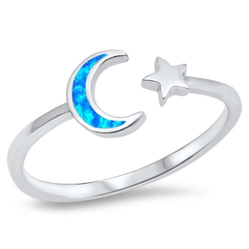 A Perfect Australian Blue Moon and Star Opal Ring