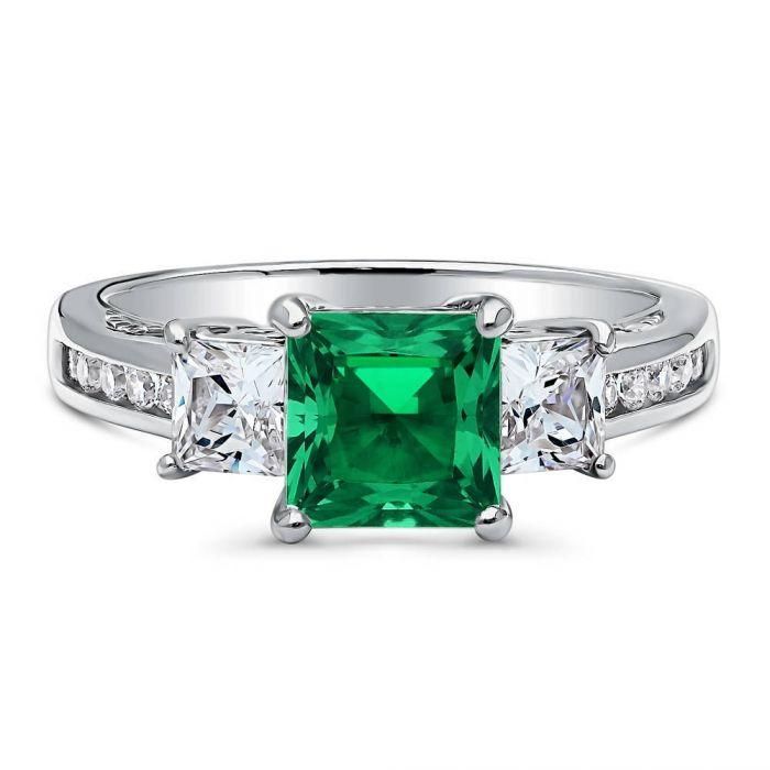 A Perfect Princess Cut Russian Lab Diamond Journey Ring