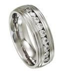 Men's 3.8TCW Russian Lab Diamond Wedding Band Ring