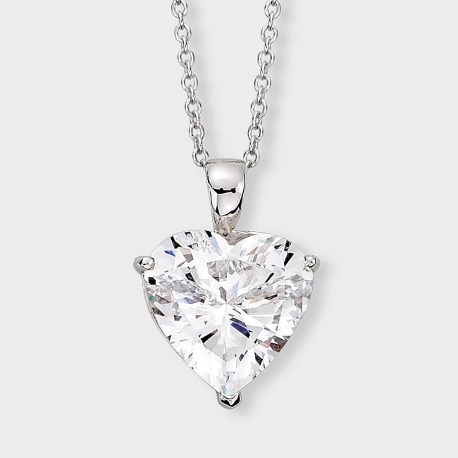 Perfect 2.6CT Russian Lab Diamond Heart Necklace