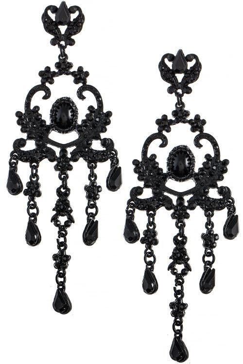 Vintage Ornate Handmade European Filigree Chandelier Earrings