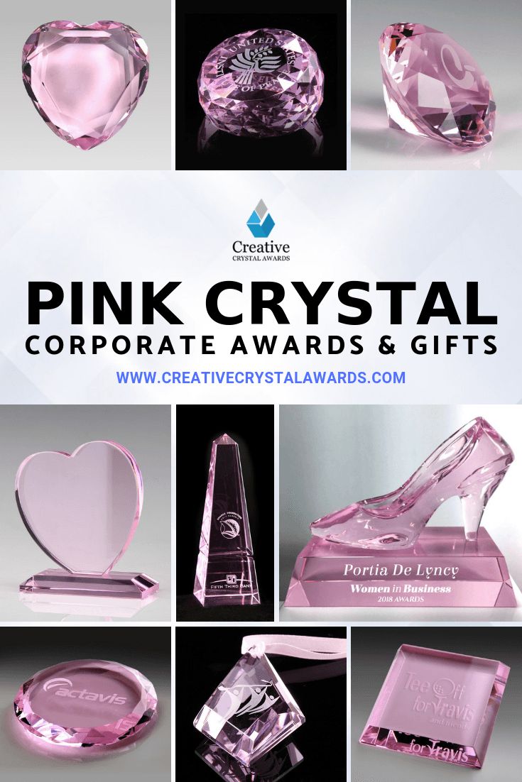 13 Impressive Pink Crystal Awards & Corporate Gifts