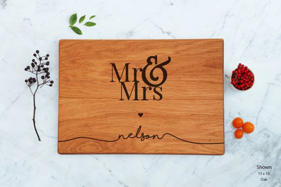 $56  17x12  Can be made out of walnut too Wedding Cutting Board Personalized Mr ...