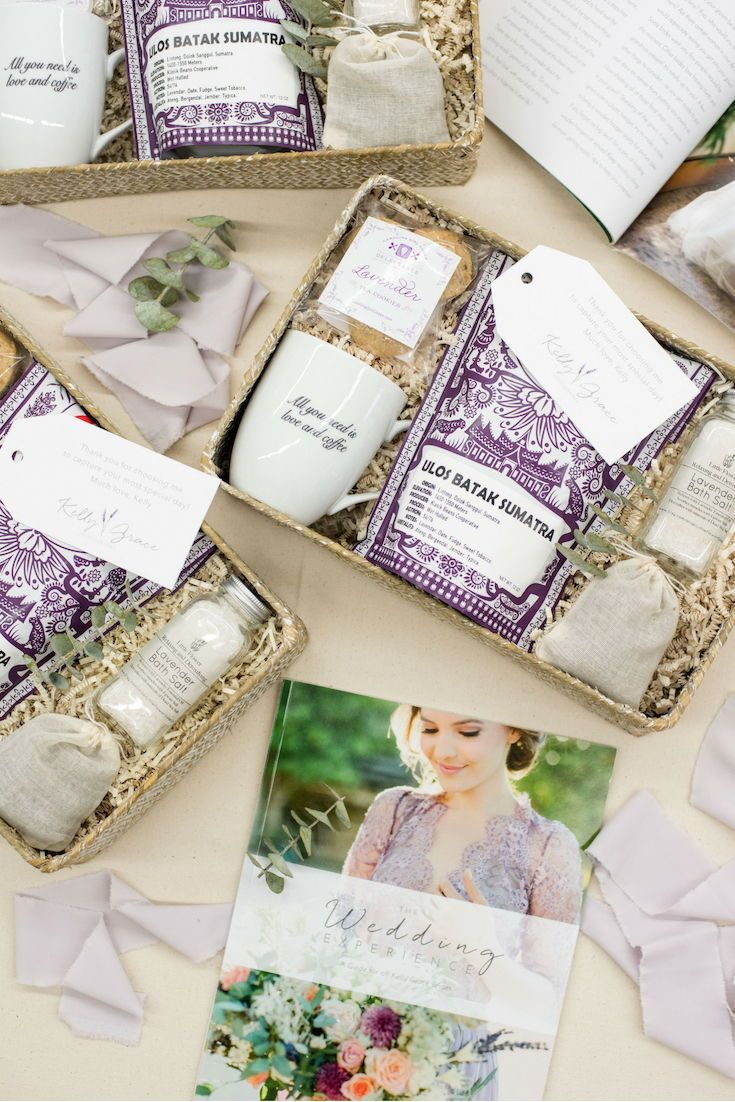 CLIENT GIFTS//  Cream and lavender wedding photographer client appreciation gift...
