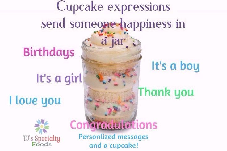 Cupcake expressions  in a jar personalized 8.oz cupcakes for Parties-birthdays-g...
