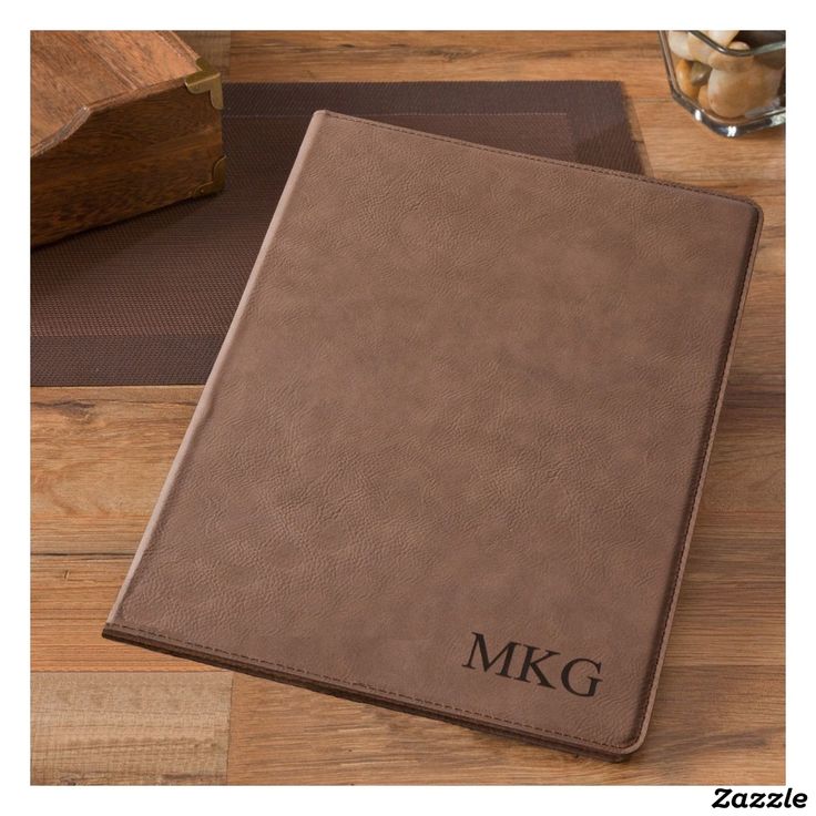 Faux Mocha Leather Portfolio With Note Pad