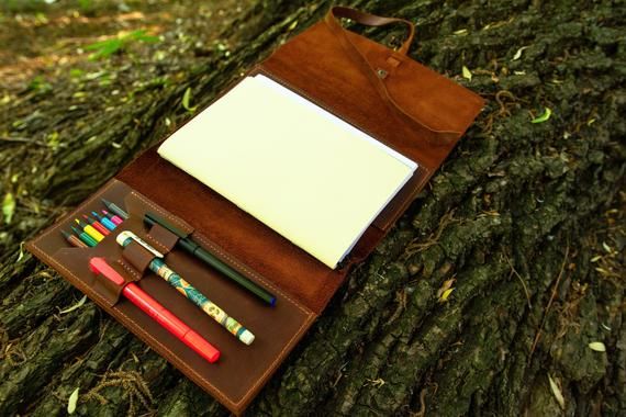 Leather notebook refillable,Leather notebook,leather portfolio document holder,C...
