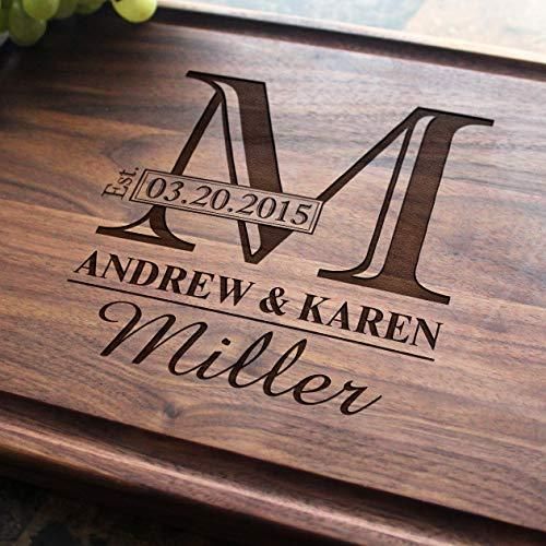 Monogram Personalized Engraved Cutting Board- Wedding Gift, Anniversar – Burgh...
