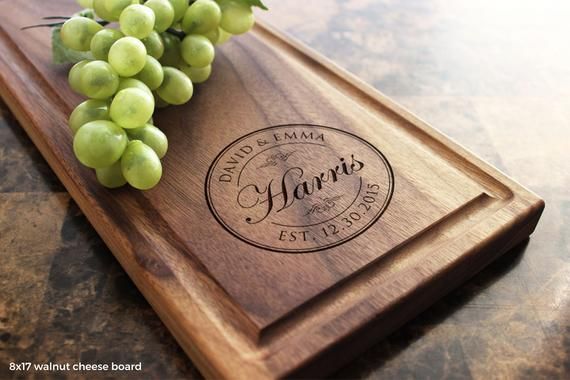 Personalized Round Stamp Cheese Board 8x17