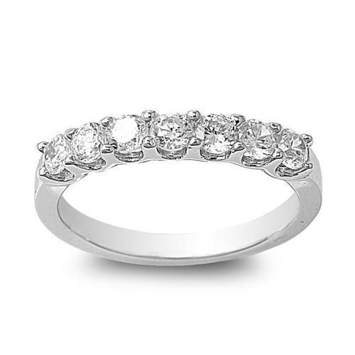 1.3TCW Russian Lab Diamond Wedding Band Half Eternity Ring
