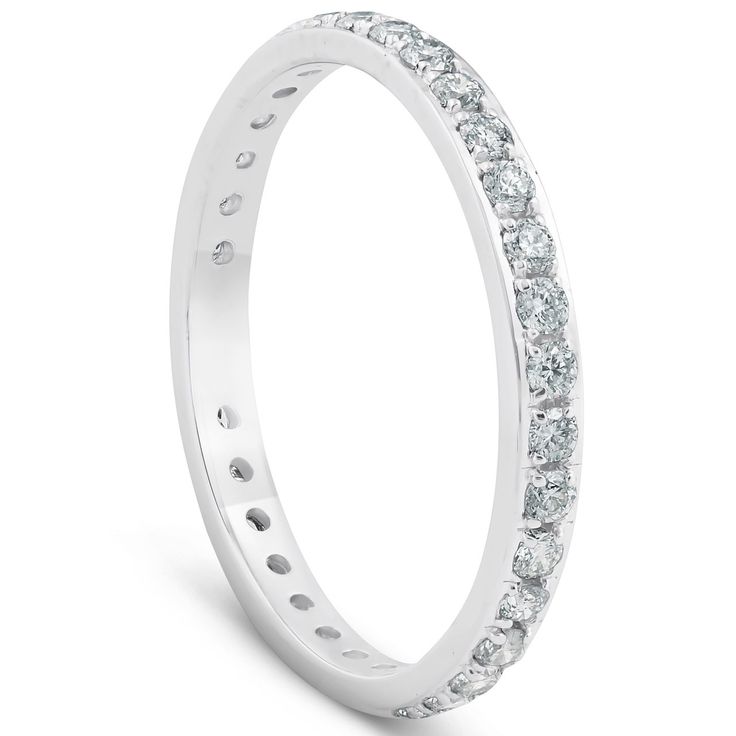 10K White Gold Round Cut Cali Lab Grown Diamond Eternity Ring