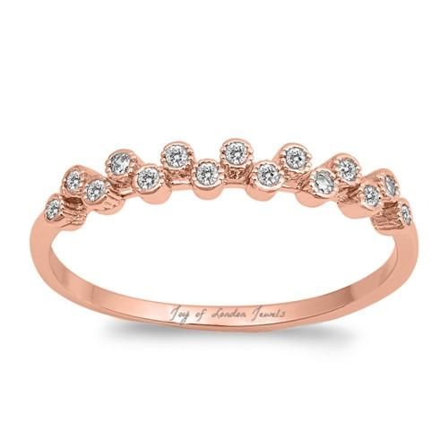 14K Rose Gold .48TCW Russian Lab Diamond Wedding Band Ring