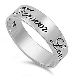 A 6mm 925 Sterling Silver Forever Love Wedding Band