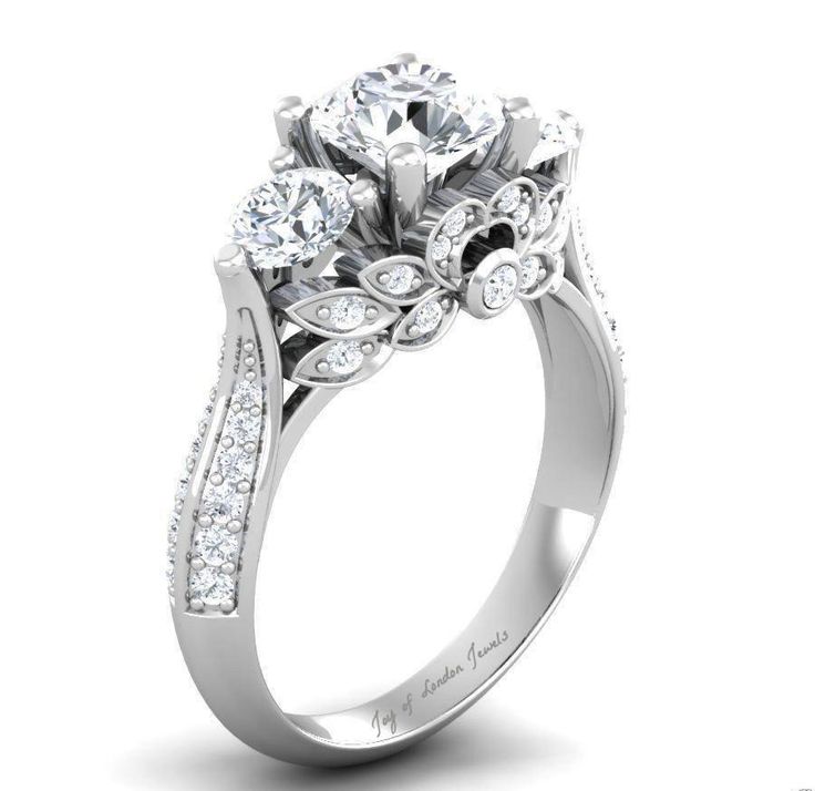 A Museum Perfect 2CT Russian Lab Diamond Floral Engagement Ring