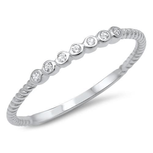 A Perfect .51CT Russian Lab Diamond Wedding Band Stackable Ring