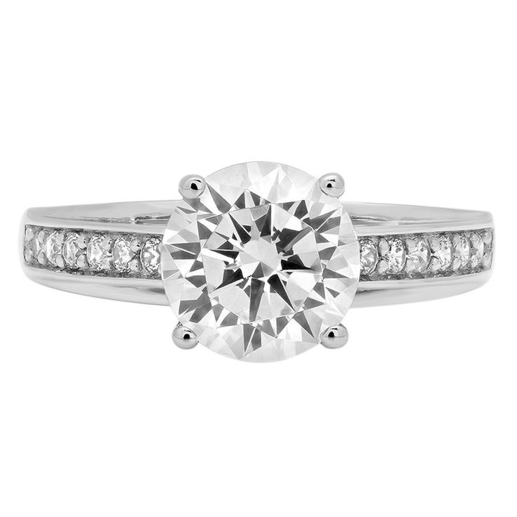 A Perfect 14K White Gold 2.2CT Oval Cut Solitaire Russian Lab Diamond Engagement...