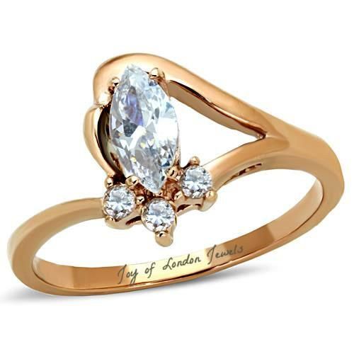 A Perfect 14K Yellow Gold 1CT Marquise Cut Russian Lab Diamond Engagement Ring