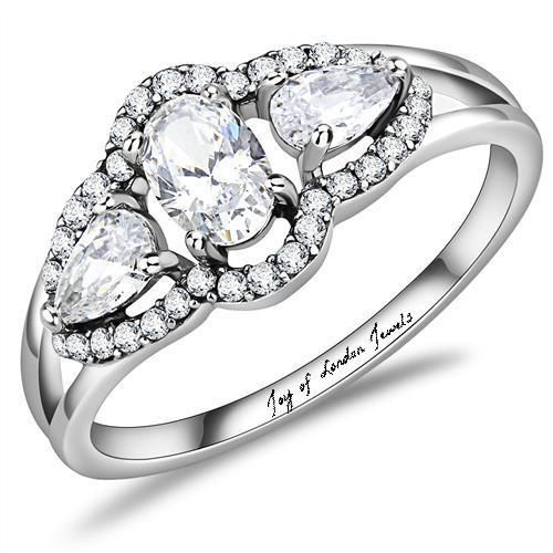 A Perfect 1CT Oval Cut Halo Russian Lab Diamond Engagement Journey Ring