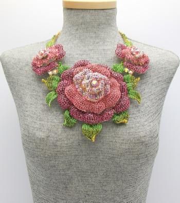 Austrian Crystal Rose Necklace