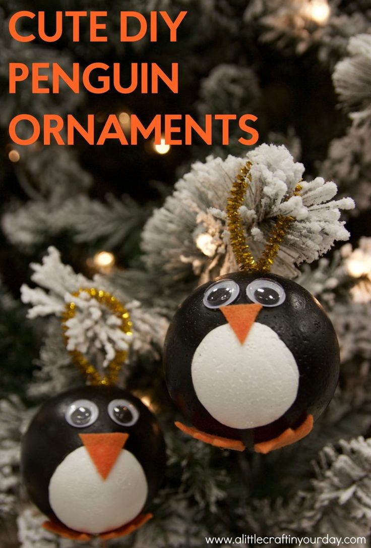 These cute DIY Penguin Ornaments are so easy to  make and are perfect to do with...