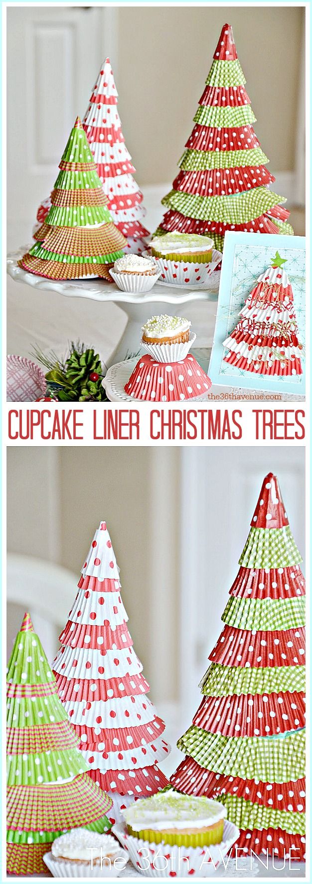 These easy DIY Cupcake Liner Christmas Trees are so cheap and  easy, you’ll be...