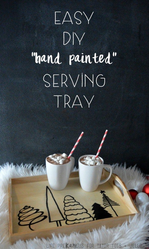 This Easy DIY Serving Tray idea is great for adults or kids  to create  and this...