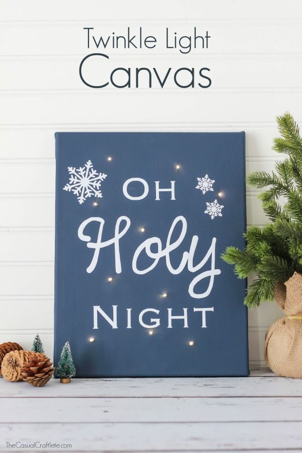 This twinkle night canvas is the perfect decoration for the  Christmas season an...