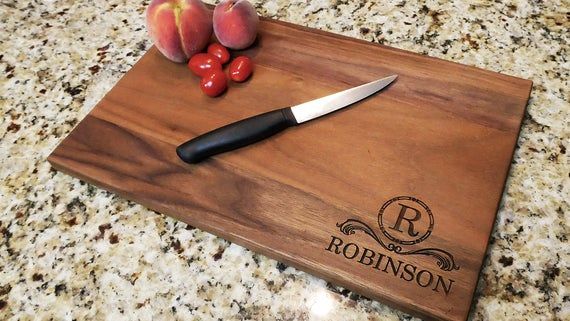 Custom Monogram Walnut Cutting Board 11x17 - Wedding Gift, Christmas Gift,  Corp...