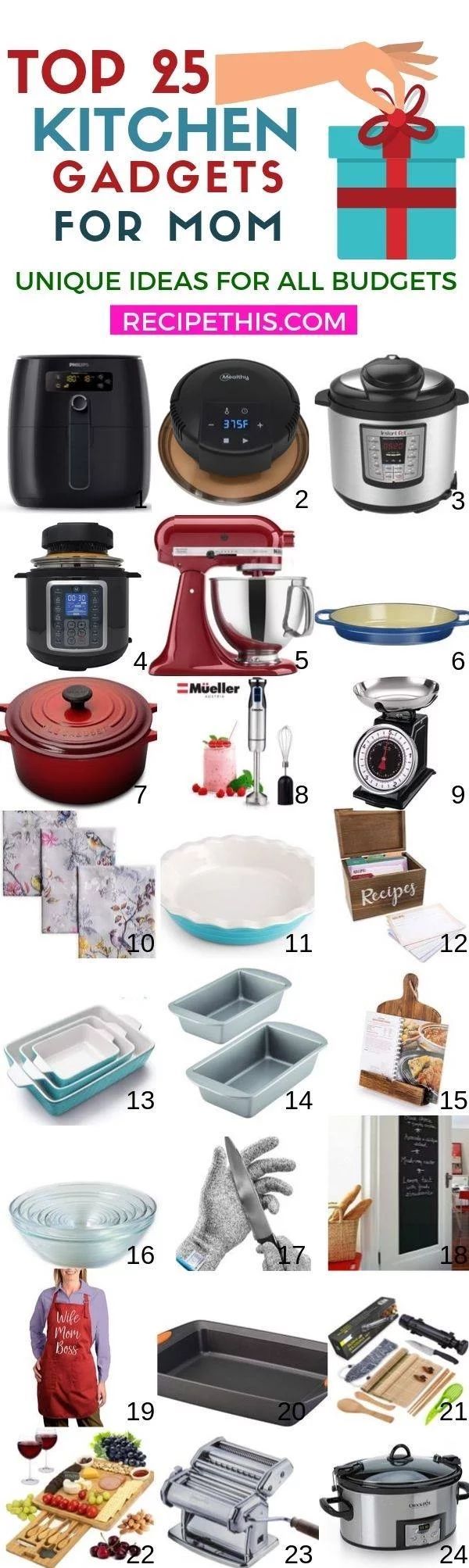 The Top 25 Best Ever Kitchen Gadgets for Mom. Featuring the ultimate kitchen gif...
