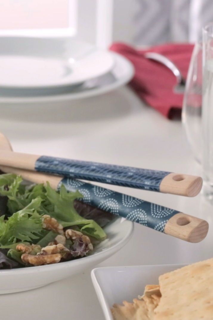 Serve up holiday cheer with these handmade serving spoons. Choose a colorful fab...
