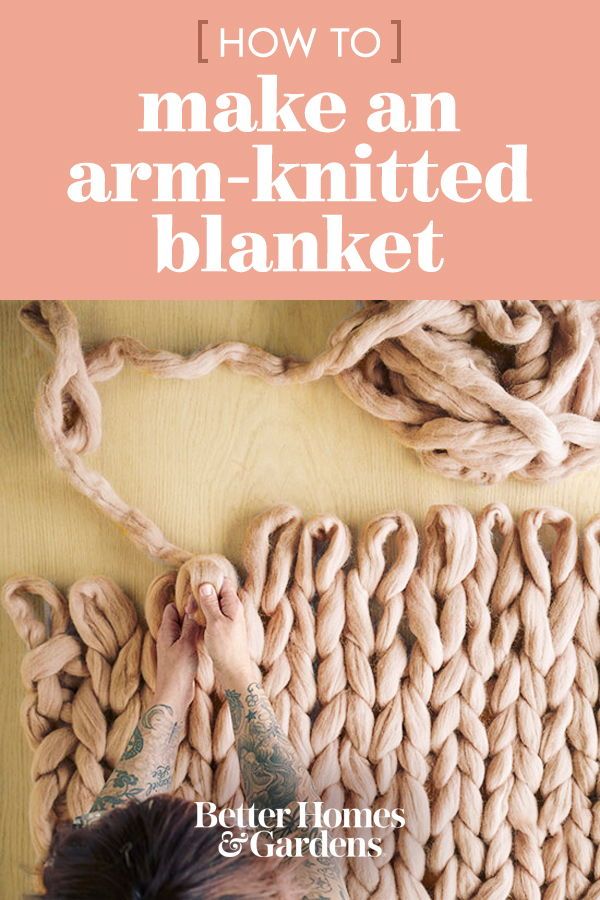 Try this trendy knitting method to create a chunky-knit DIY throw blanket. It's ...