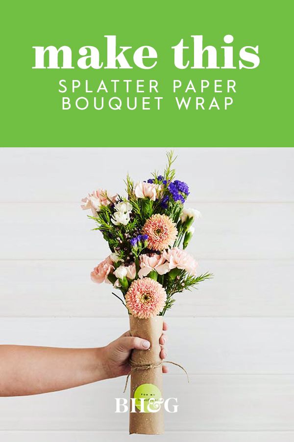 Use kraft paper and watered-down paint to create this fun and fresh floral wrap....