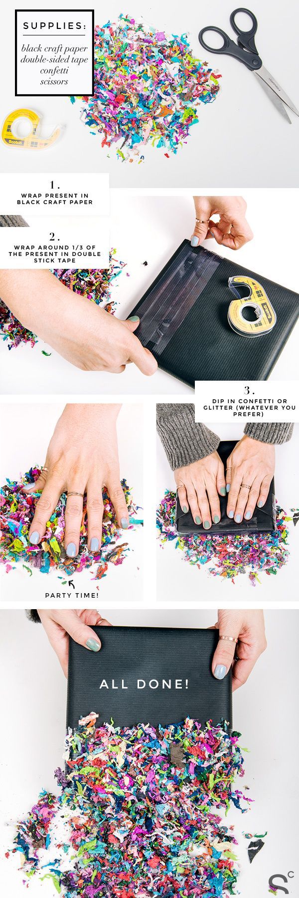 DIY Confetti Dipped Presents: Our Step-By-Step Guide | StyleCaster