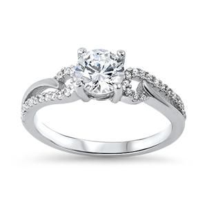 1CT Round Cut Russian Lab Diamond Engagement Ring