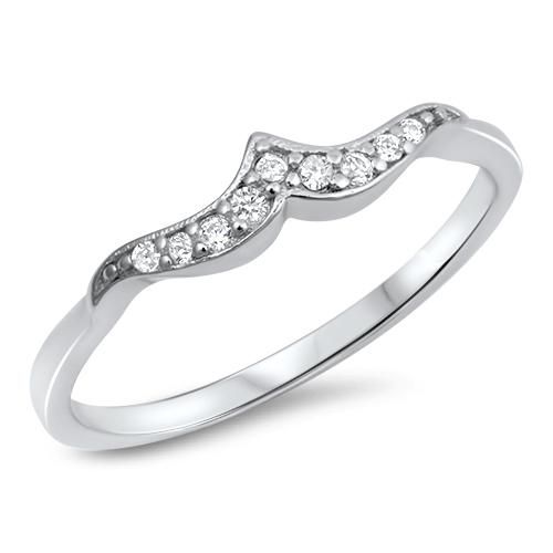 A Perfect .6TCW Russian Lab Diamond Mini Wave Wedding Band Ring