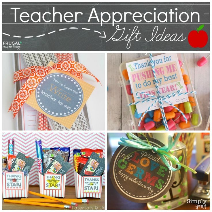 Teacher Appreciation Gift Ideas on Frugal Coupon Living - Round-Up of great Teac...