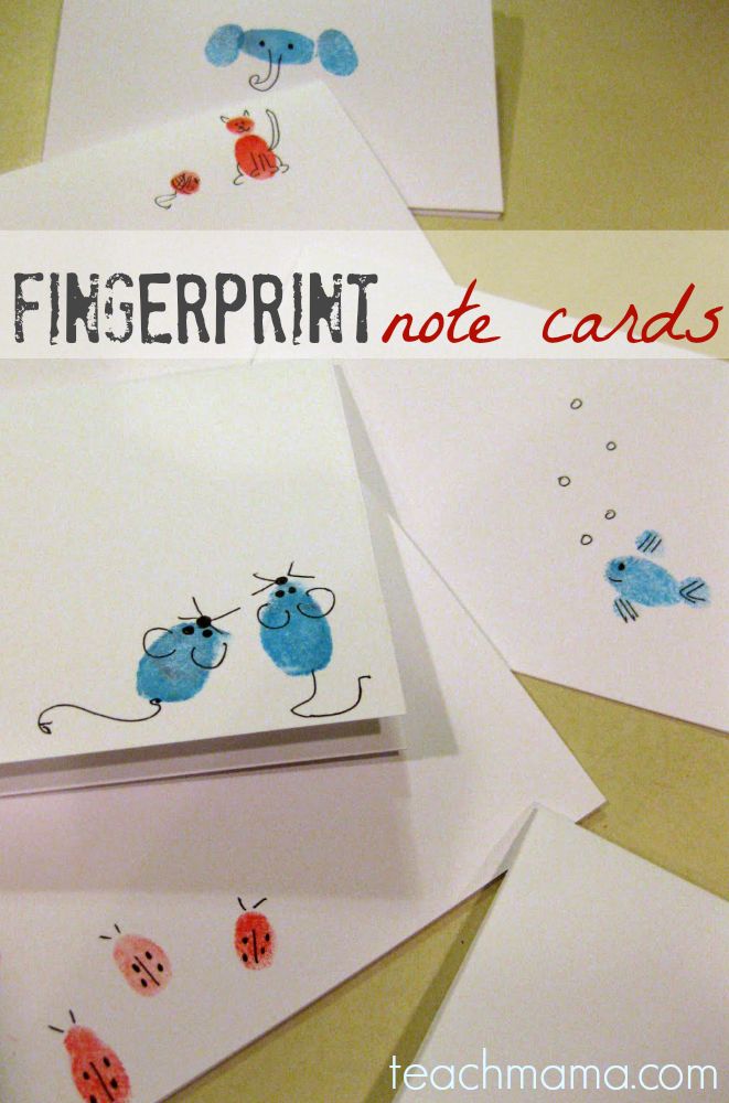 teacher appreciation–finger print note cards