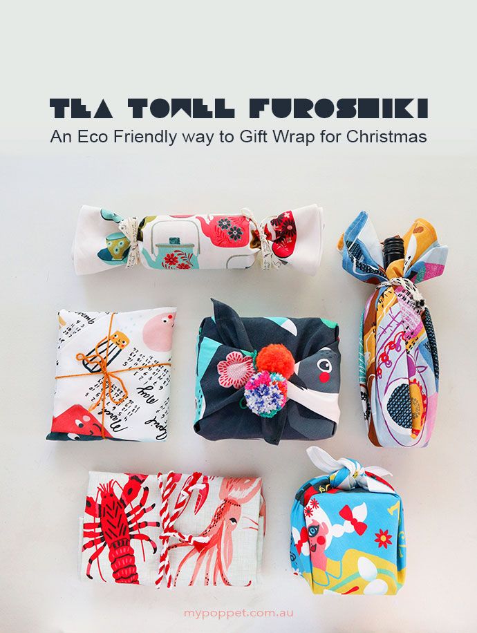 Tea Towel Furoshiki – An Eco Friendly way to Gift Wrap for Christmas mypoppet....