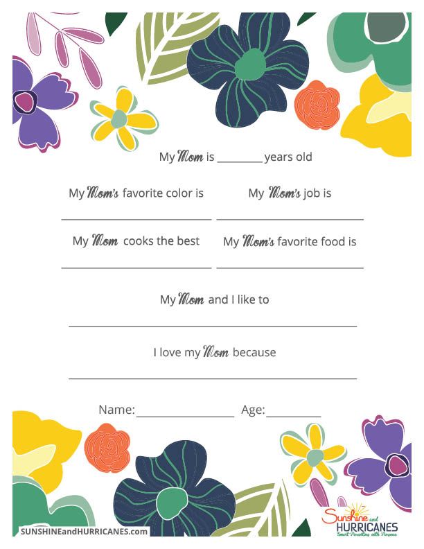 This Printable Mother's Day Questionnaire is a thoughtful gift that will truly m...