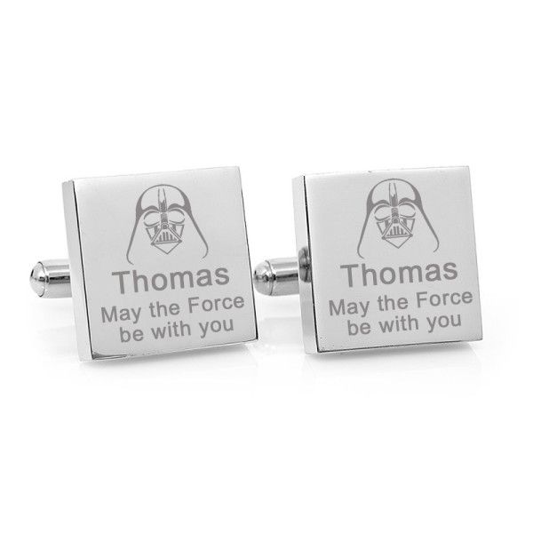 Personalised may the force be with you cufflinks